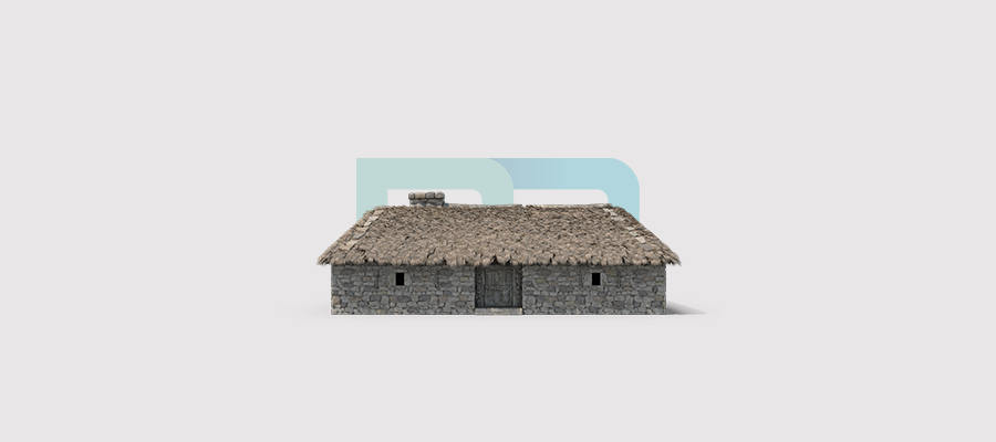 سكن من الطين 2 غرفة